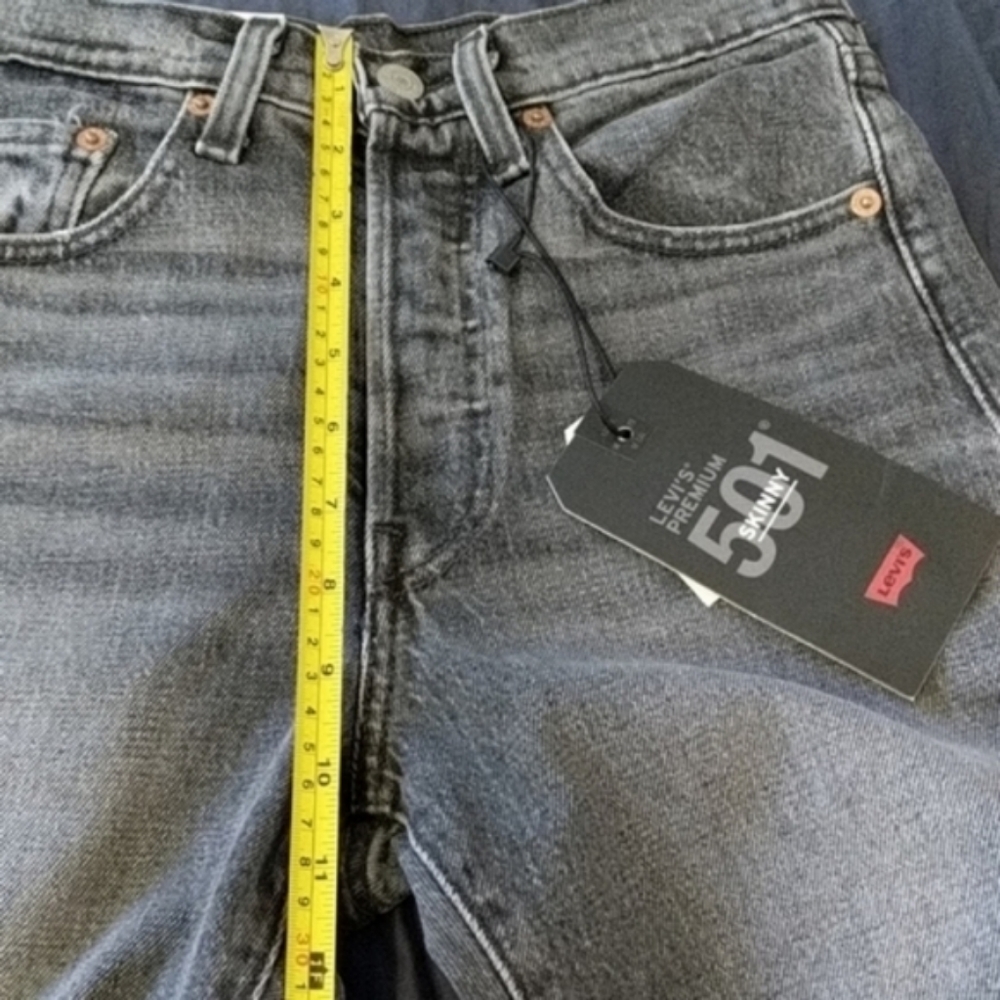 Levi's 501 S Skinny Jeans Coal Black Grey - Picture 6 of 7
